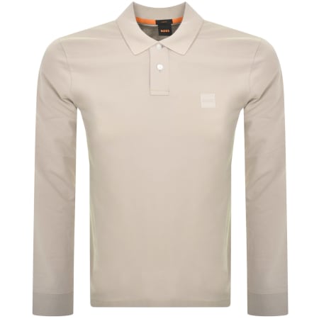 Product Image for BOSS Long Sleeve Passerby Polo T Shirt Beige