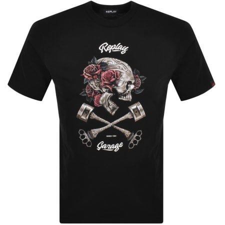 Product Image for Replay Graphic T Shirt Black