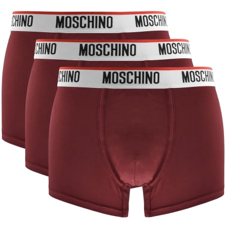 Product Image for Moschino Underwear 3 Pack Trunks Burgundy