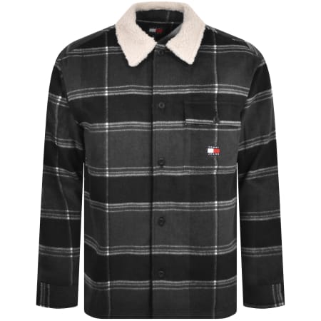 Product Image for Tommy Jeans Check Sherpa Overshirt Black