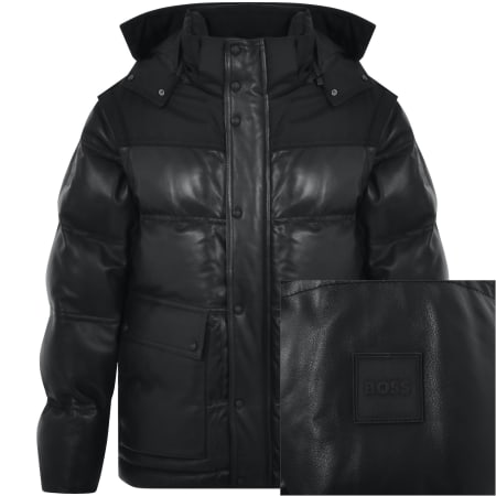 Product Image for BOSS Jolam Leather Puffer Jacket Black