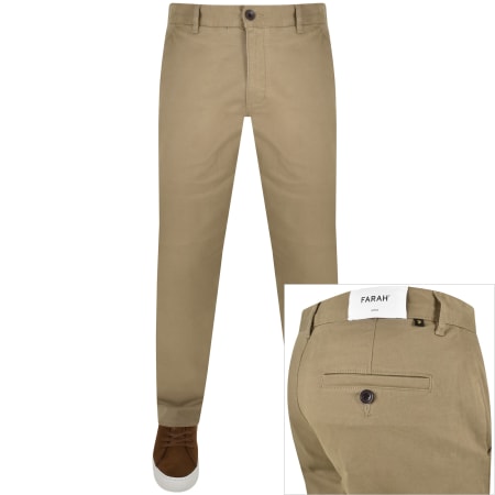 Product Image for Farah Vintage Elm Slim Fit Chino Trousers Brown