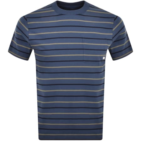 Product Image for Farah Vintage Stacey Stripe Pocket T Shirt Blue