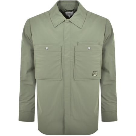 Product Image for Maison Kitsune Logo Overshirt Green