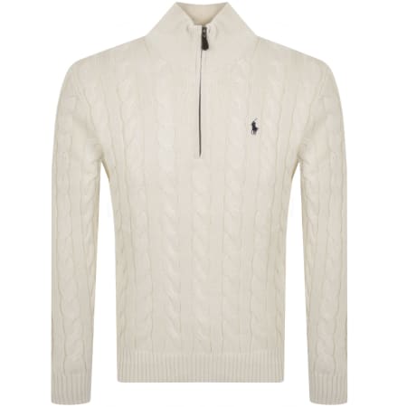 Product Image for Ralph Lauren Cable Knit Half Zip Jumper Cream