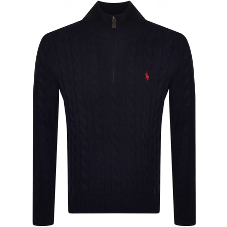Product Image for Ralph Lauren Cable Knit Half Zip Jumper Navy