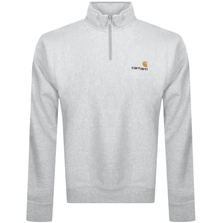 Product Image for Carhartt Half Zip Script Logo Sweatshirt Grey