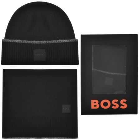 Product Image for BOSS Amato Beanie and Scarf Set Black