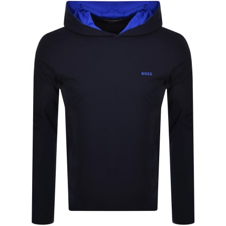 Product Image for BOSS Long Sleeve Hooded T Shirt Blue