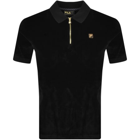 Product Image for Fila Vintage Louie Velour Polo T Shirt Black