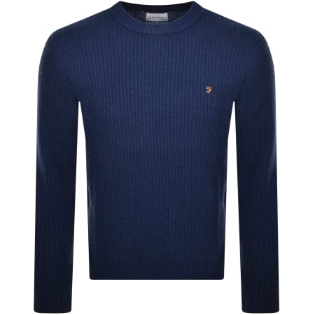 Product Image for Farah Halton Ribbed Wool Jumper Blue