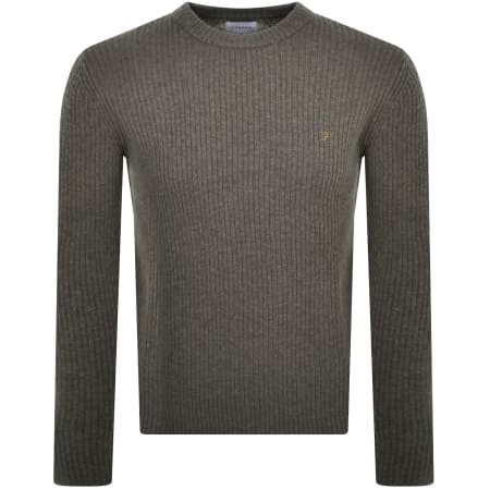 Product Image for Farah Halton Ribbed Wool Jumper Brown