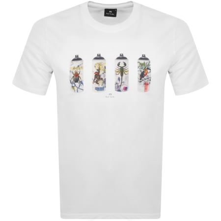 Product Image for Paul Smith Animal Spray Cans T Shirt White