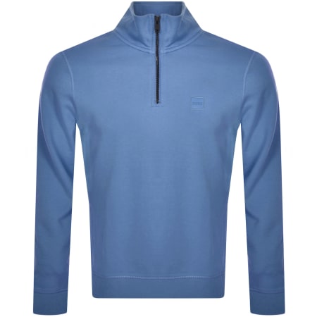 Product Image for BOSS Zetrust Quarter Zip Sweatshirt Blue