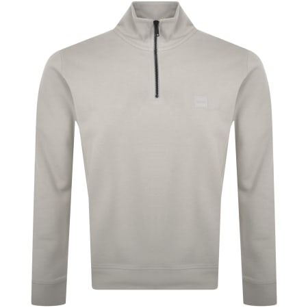 Product Image for BOSS Zetrust Quarter Zip Sweatshirt Beige
