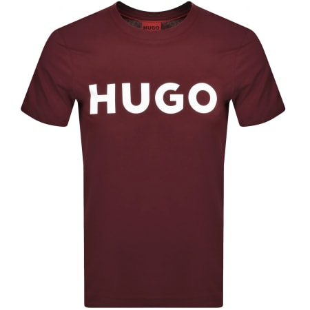 Product Image for HUGO Dulivio Crew Neck T Shirt Burgundy