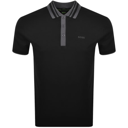 Product Image for BOSS Paule Tape Slim Fit Polo T Shirt Black