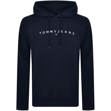 Product Image for Tommy Jeans Linear Flag Logo Hoodie Navy