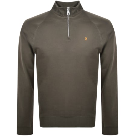 Product Image for Farah Jim Quarter Zip Sweatshirt Brown