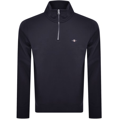 Product Image for Gant Shield Reg Shield Half Zip Sweatshirt Navy
