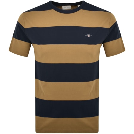 Product Image for Gant Bar Stripe T Shirt Khaki
