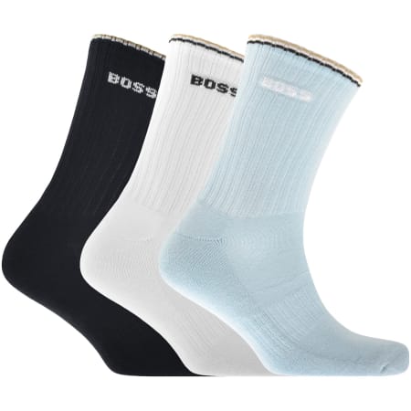 Product Image for BOSS 3 Pack Quarter Length Rib Socks