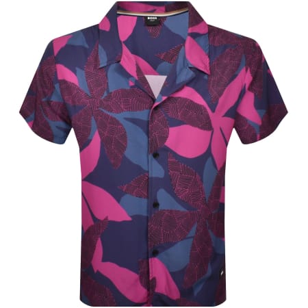 Product Image for BOSS Short Sleeve Beach Shirt Pink