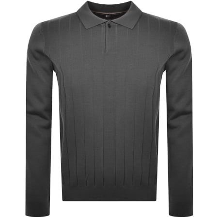 Product Image for BOSS Beduardo Polo Knit Jumper Grey