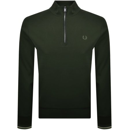 Product Image for Fred Perry Half Zip Sweatshirt Green