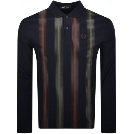 Product Image for Fred Perry Long Sleeve Polo T Shirt Navy