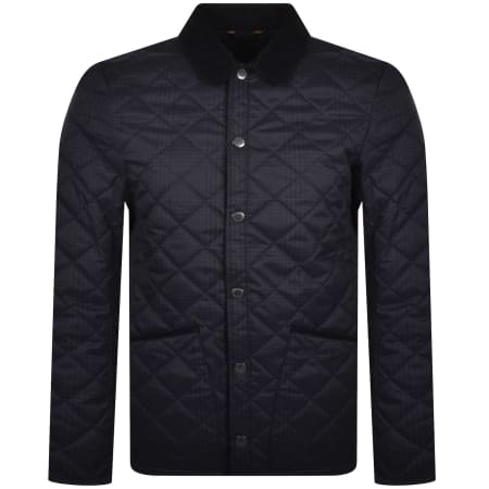 Product Image for Barbour Checked Liddesdale Quilted Jacket Navy