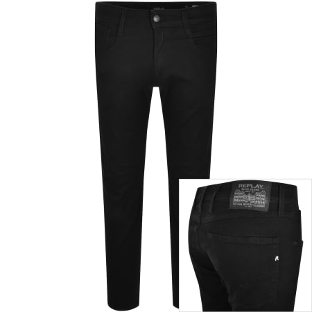 Product Image for Replay Anbass Power Stretch Dark Wash Jeans Black
