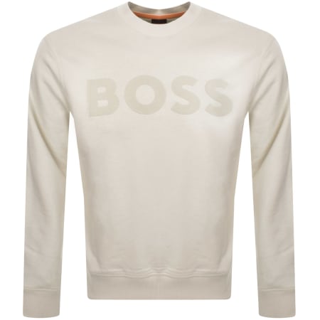 Product Image for BOSS Webasic Crew Neck Sweatshirt Beige