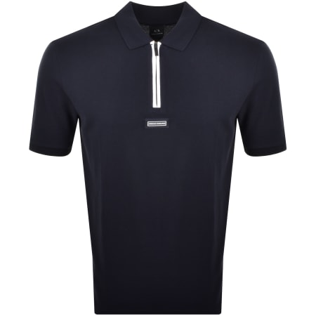 Product Image for Armani Exchange Zip Polo T Shirt Navy