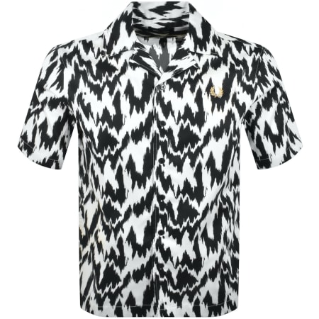 Product Image for Fred Perry Animal Print Revere Shirt Off White