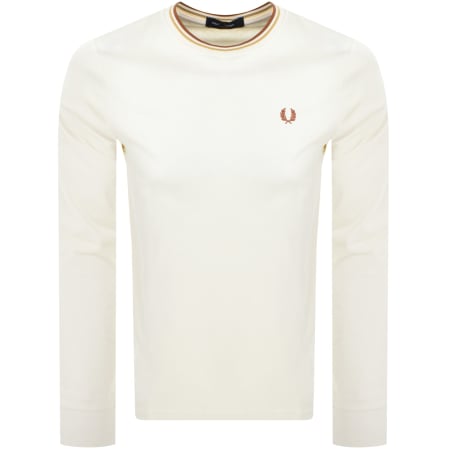 Product Image for Fred Perry Twin Tipped Long Sleeved T Shirt Ecru