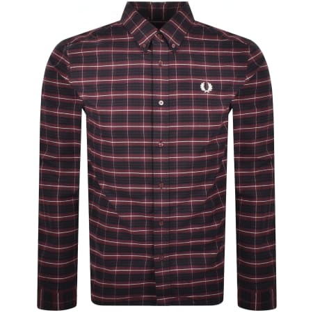 Product Image for Fred Perry Oxford Long Sleeve Shirt Burgundy