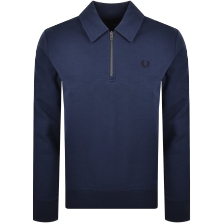 Product Image for Fred Perry Zip Neck Sweatshirt Navy
