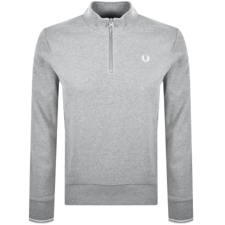 Product Image for Fred Perry Zip Neck Sweatshirt Grey