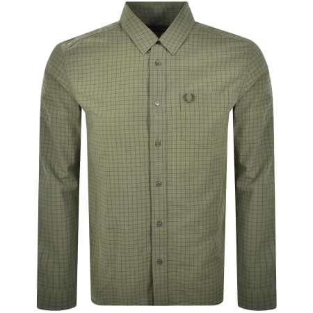 Product Image for Fred Perry Grid Check Long Sleeve Shirt Green
