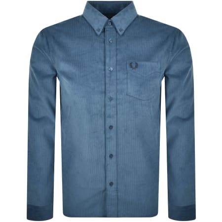Product Image for Fred Perry Long Sleeve Corduroy Shirt Blue