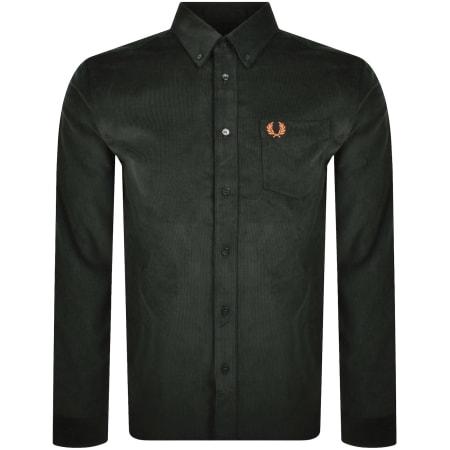 Product Image for Fred Perry Long Sleeve Corduroy Shirt Green