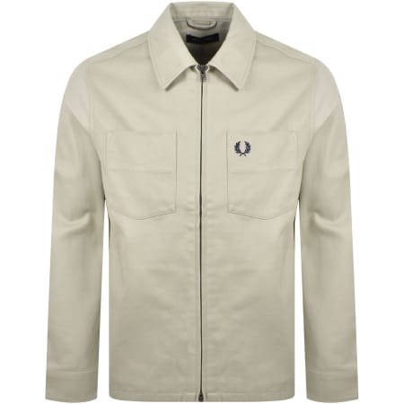 Product Image for Fred Perry Twill Zip Overshirt Light Oyster