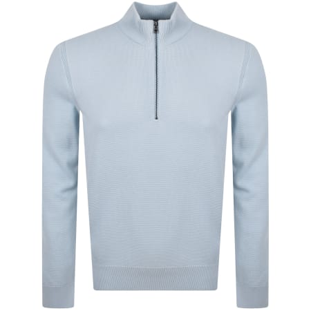 Product Image for BOSS Ebrando Quarter Zip Knit Jumper Blue