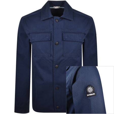 Product Image for Sandbanks Gabardine Button Down Overshirt Navy