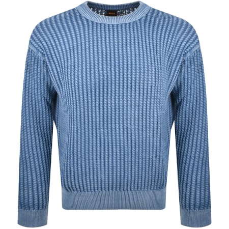 Recommended Product Image for BOSS Agolan Relaxed Fit Knit Jumper Blue