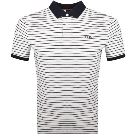 Product Image for BOSS Pales Stripe Polo T Shirt White