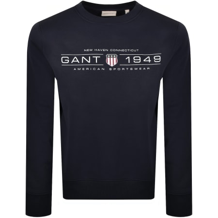 Product Image for Gant Graphic Crew Neck Sweatshirt Navy