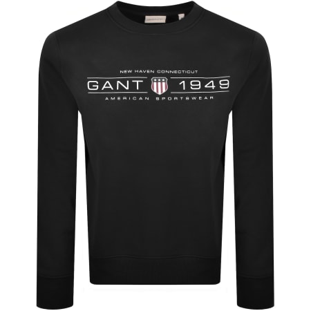Product Image for Gant Graphic Crew Neck Sweatshirt Black
