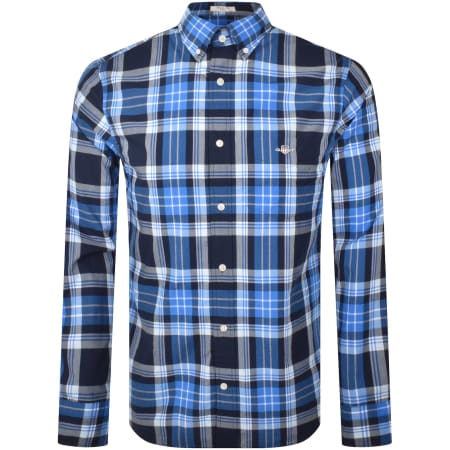 Product Image for Gant Poplin Check Regular Fit Shirt Blue